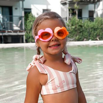 Girls Pink & Orange Poppy the Peach Swimming Goggles