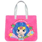 Girls Pink Wonder Woman Fur Bag, 1, hi-res