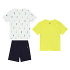 Boys Yellow, White & Navy Shorts Set, 1, hi-res