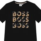 Boys Black Logo T-Shirt, 1, hi-res