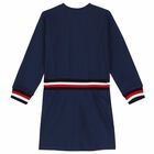 Girls Navy Logo Dress, 1, hi-res