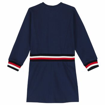 Girls Navy Logo Dress