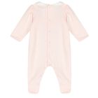 Baby Girls Pink Cotton Babygrow & Hat Set, 1, hi-res