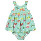Younger Girls Green Bugs Dress Set, 1, hi-res