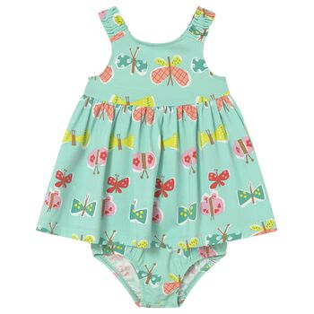Younger Girls Green Bugs Dress Set