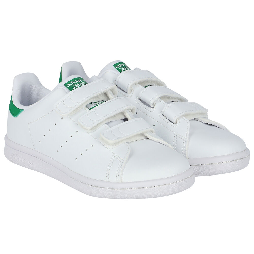 adidas Originals White u0026 Green Stan Smith Trainers | Junior Couture UK