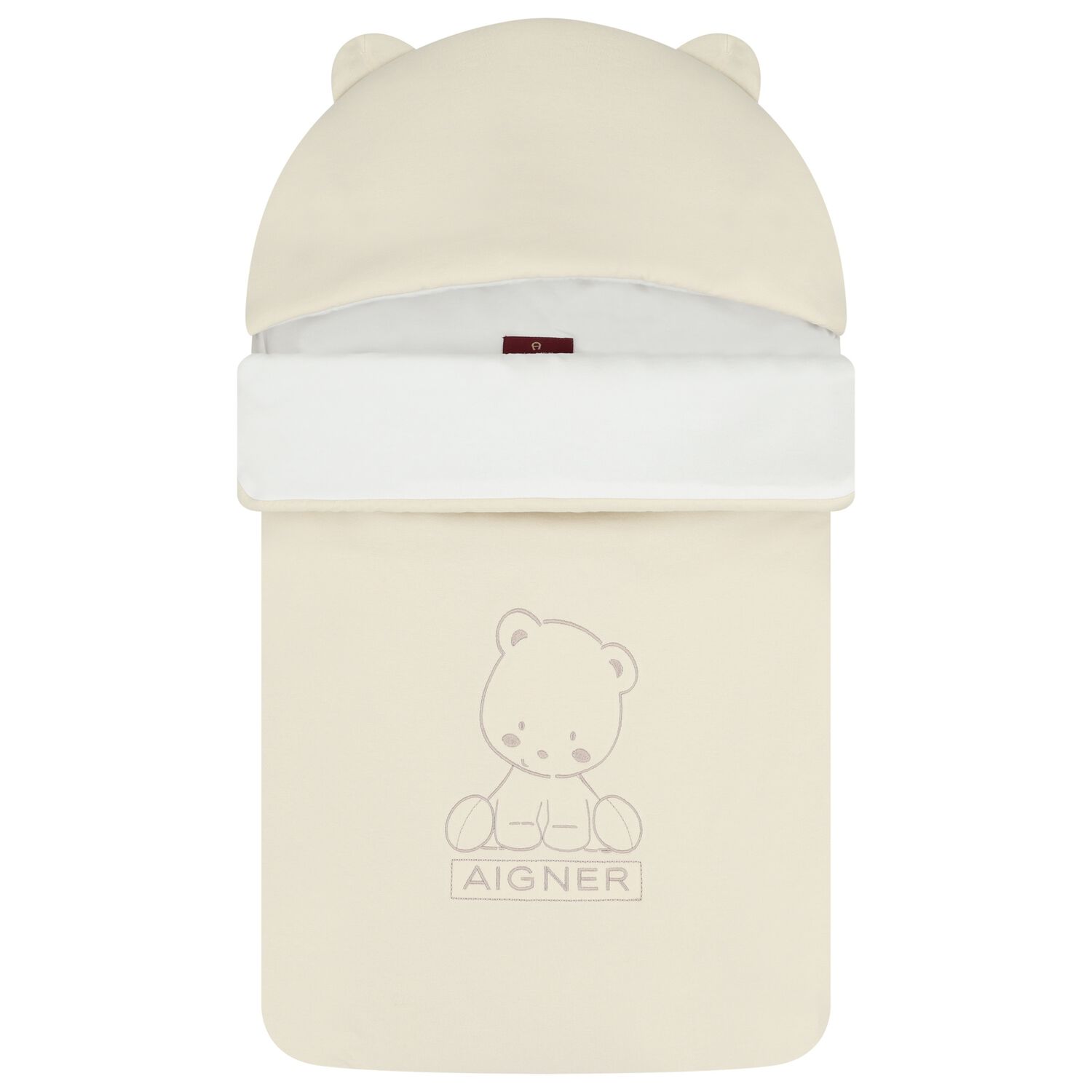 Beige & White Teddy Bear Baby Nest, 1, hi-res