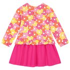 Girls White & Pink Flower Dress Set, 1, hi-res