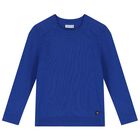 Boys Blue Knitted Jumper, 1, hi-res