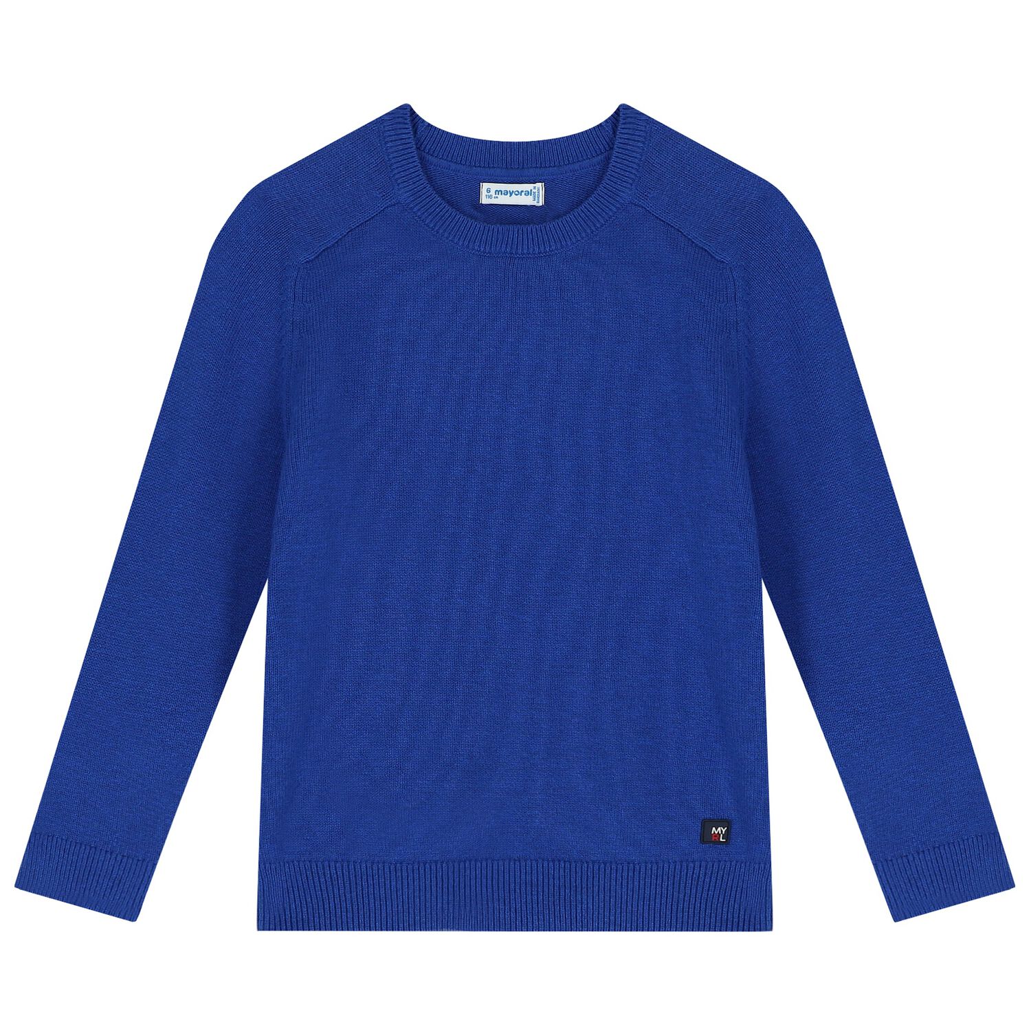 Boys Blue Knitted Jumper, 1, hi-res