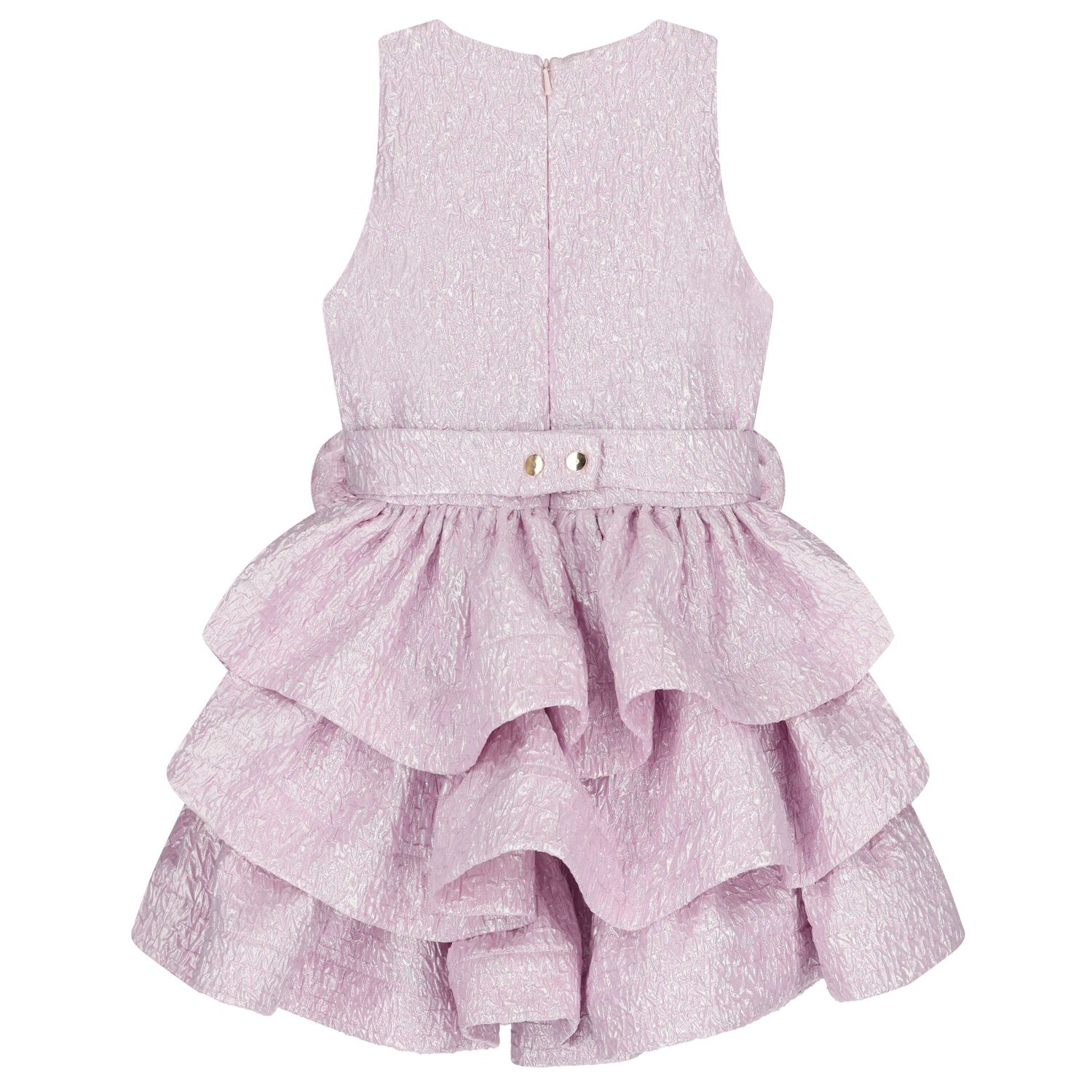 Girls Pink Roses Tiered Dress, 2, hi-res