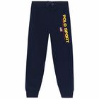 Boys Navy Logo Joggers, 1, hi-res