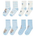 Baby Boys Blue & White Socks ( 4-Pack ), 3, hi-res