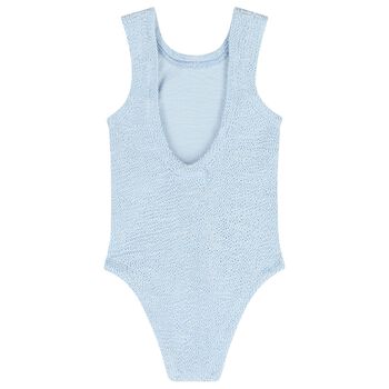 Girls Blue Crinkle Swimsuit