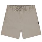 Boys Beige Logo Shorts, 1, hi-res
