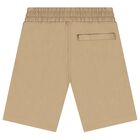 Boys Beige Logo Cargo Shorts , 1, hi-res