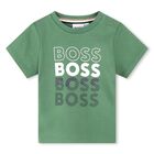 Younger Boys Green Logo T-Shirt, 2, hi-res