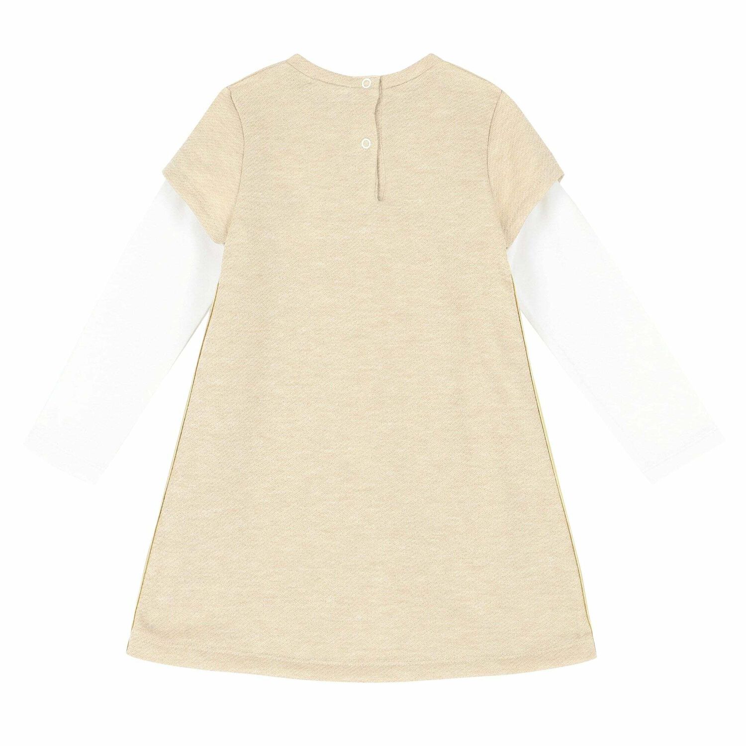 Girls Beige Embroidered Dress, 1, hi-res image number null