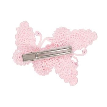 Girls Pink & Silver Embellished Butterfly Hair Clip