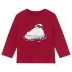 Younger Boys Burgundy Polar Animals Long Sleeve Top, 1, hi-res