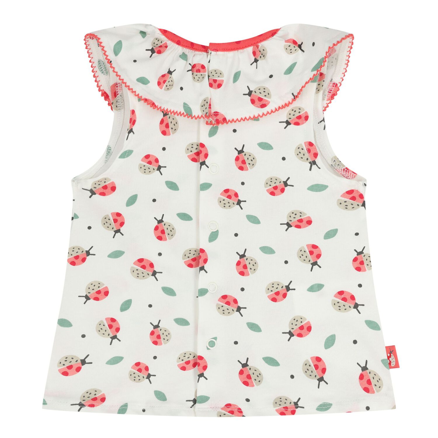 Baby Girls Ivory & Red Ladybug Shorts Set, 1, hi-res