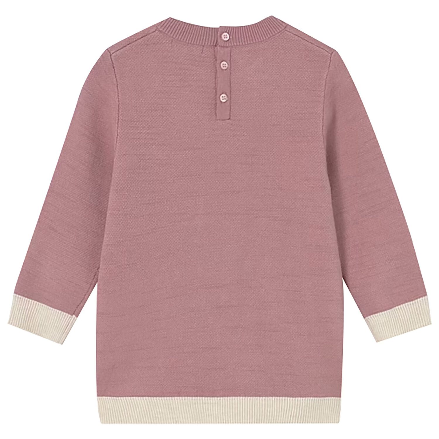 Younger Girls Pink Teddy Bear Knitted Dress, 1, hi-res image number null