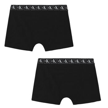 Boys Black Boxer Shorts (2-Pack)