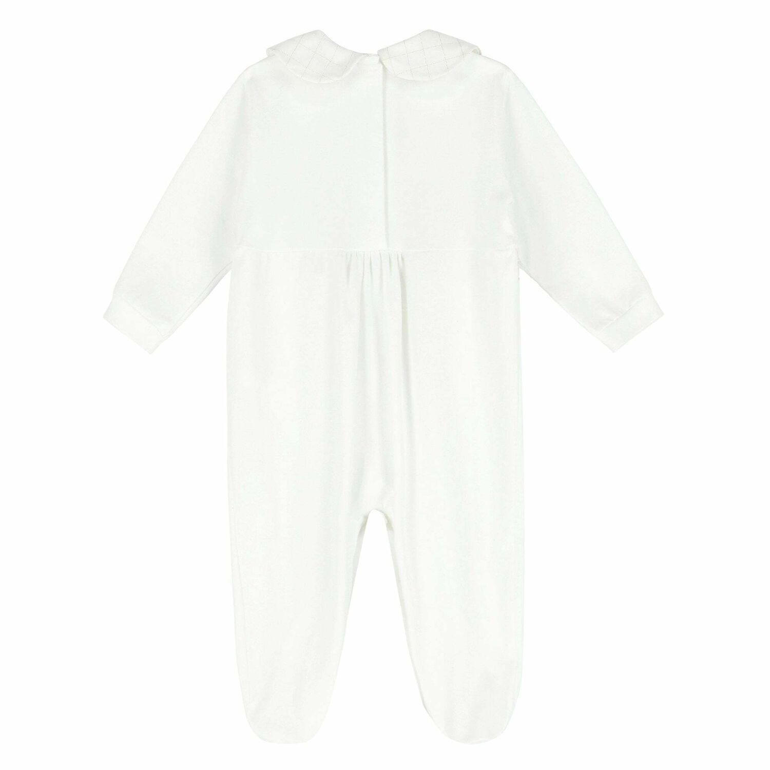 Baby Girls White & Gold Babygrow, 1, hi-res
