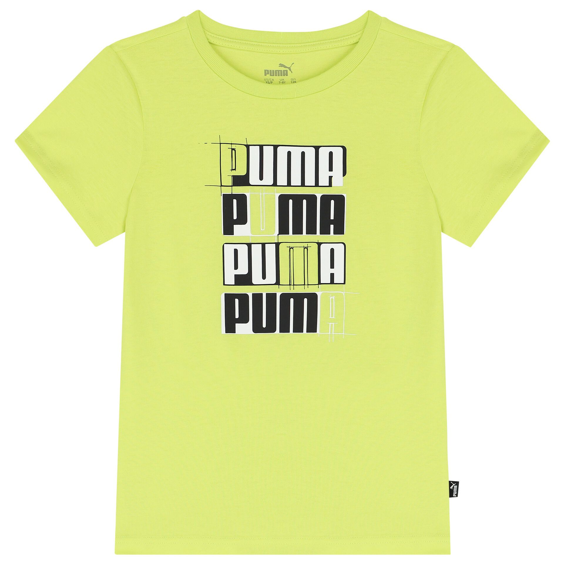 Puma Boys Neon Yellow Logo T Shirt Junior Couture UK