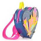 Girls Blue Sparkle Stars Backpack, 1, hi-res