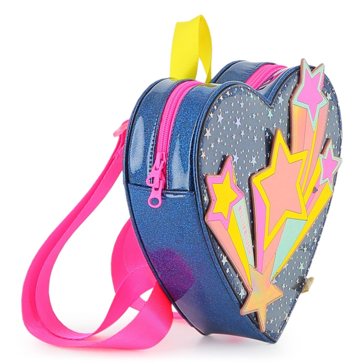 Girls Blue Sparkle Stars Backpack, 1, hi-res