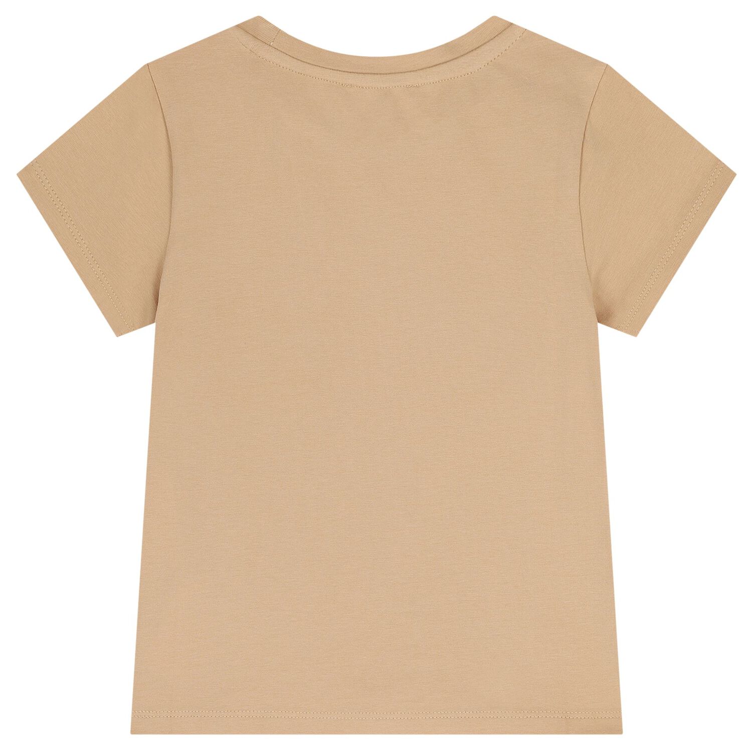 Girls Beige Logo T-Shirt, 3, hi-res
