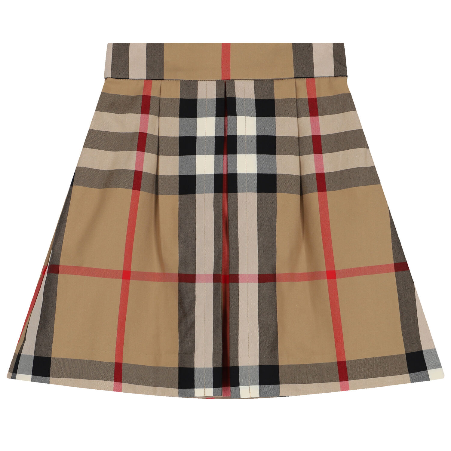 Girls Beige Checkered Skirt, 1, hi-res