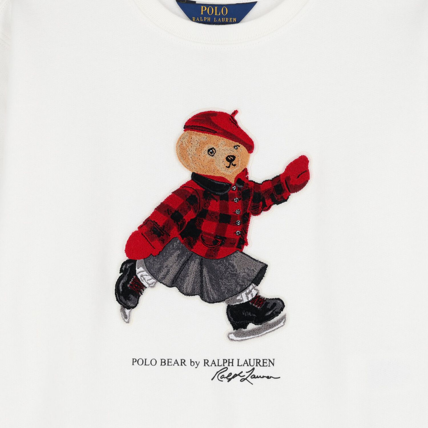Girls Ivory Polo Bear Sweatshirt, 1, hi-res