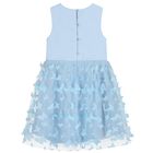 Girls Blue Butterfly Tulle Dress, 1, hi-res