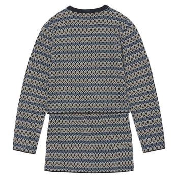 Girls Blue & Beige Knitted Skirt Set 