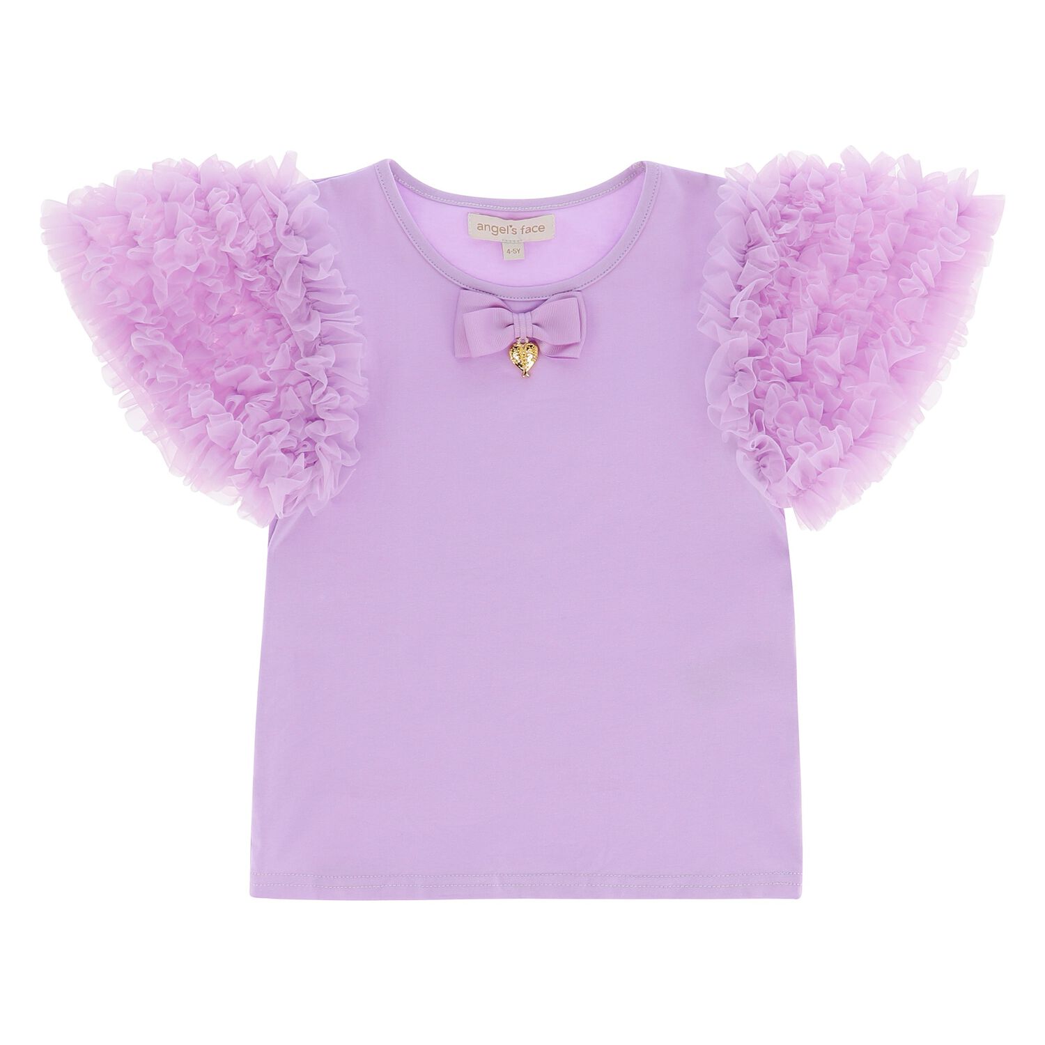Girls Lilac Tulle Top, 1, hi-res