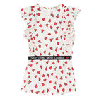 Girls Ivory Heart Playsuit, 1, hi-res