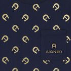 Boys Navy Blue & Gold Logo T-Shirt, 2, hi-res