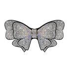 Girls Silver Diamante Bow Hairclip  , 1, hi-res
