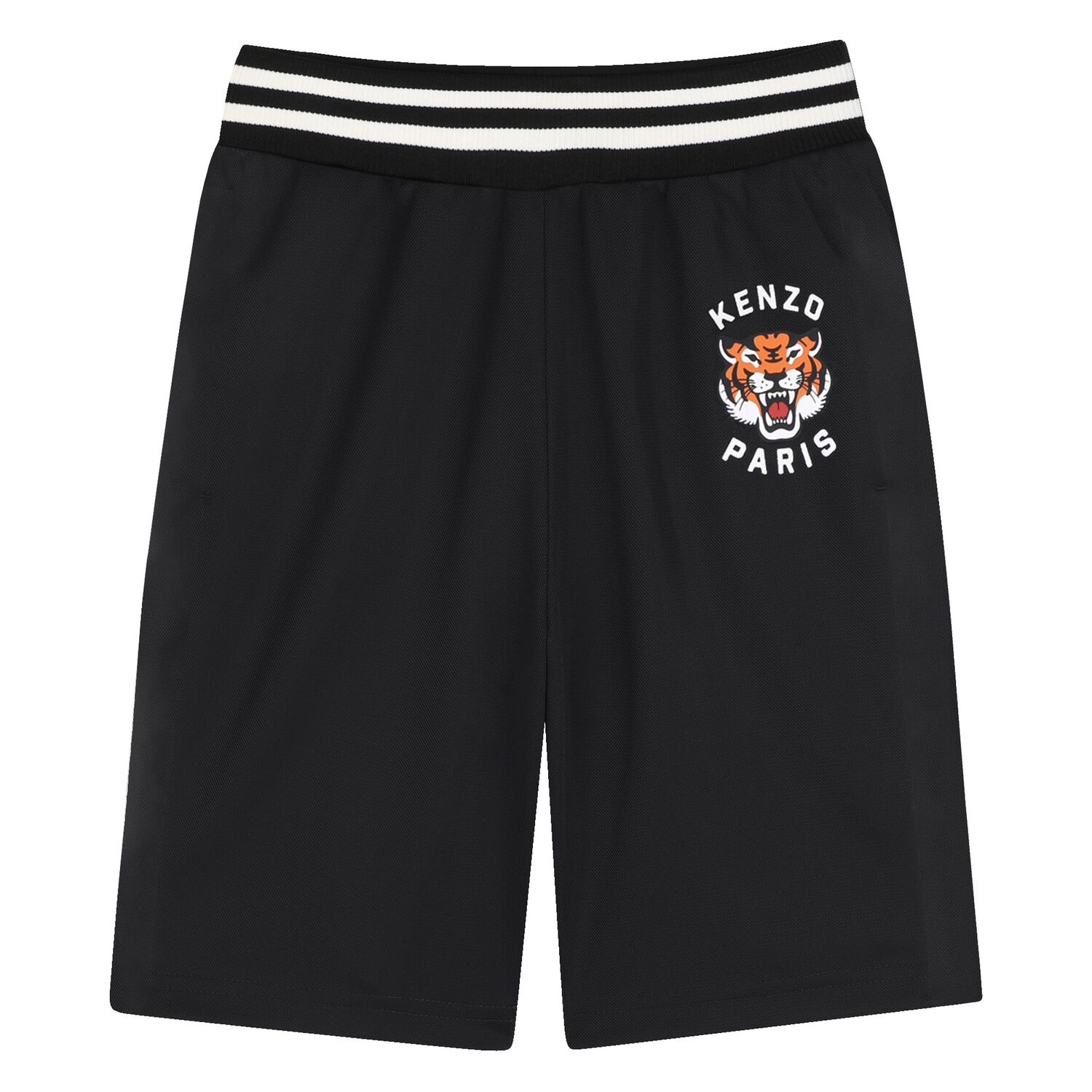 Boys Black Tiger Logo Shorts, 1, hi-res