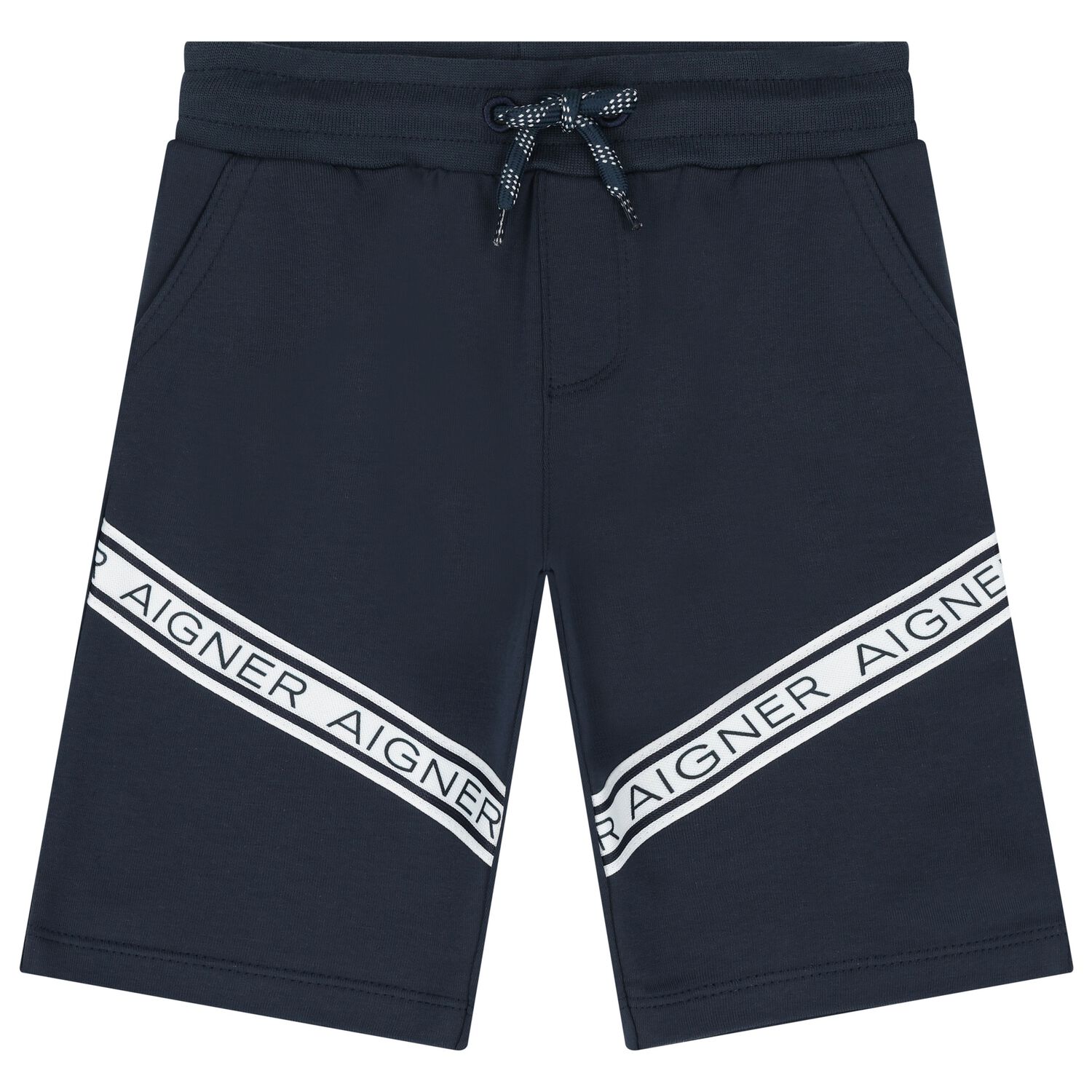 Younger Boys Navy Blue Logo Shorts, 2, hi-res image number null