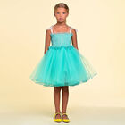 Girls Green Ruffled Tulle Dress, 1, hi-res