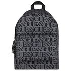 Boys Black & Grey Logo Backpack, 2, hi-res