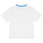 Boys White & Blue Logo T-Shirt, 1, hi-res