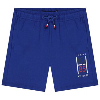 Boys Blue Varsity Logo Jersey Shorts