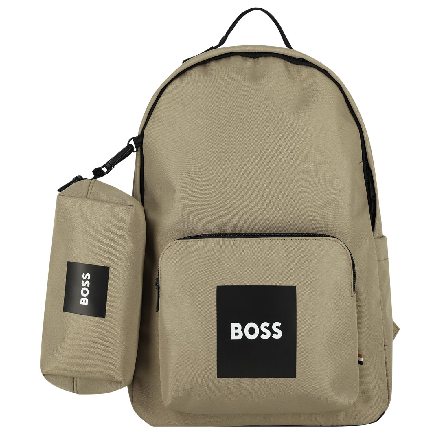 Boys Beige Canvas Backpack, 1, hi-res