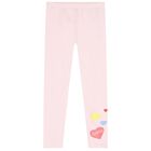 Girls White & Pink Heart Leggings Set, 1, hi-res
