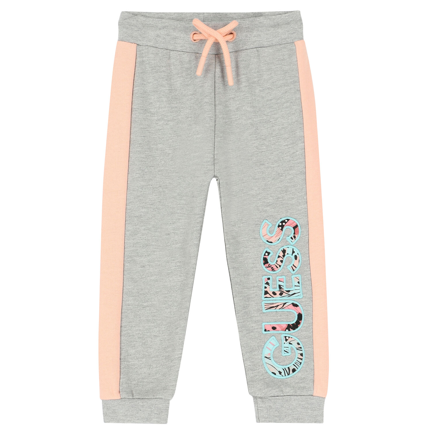 Baby Girls Grey & Pink Logo Tracksuit, 1, hi-res