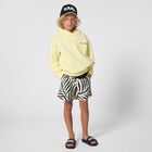 Boys Mini Me Black & Yellow Logo Swim Shorts, 2, hi-res